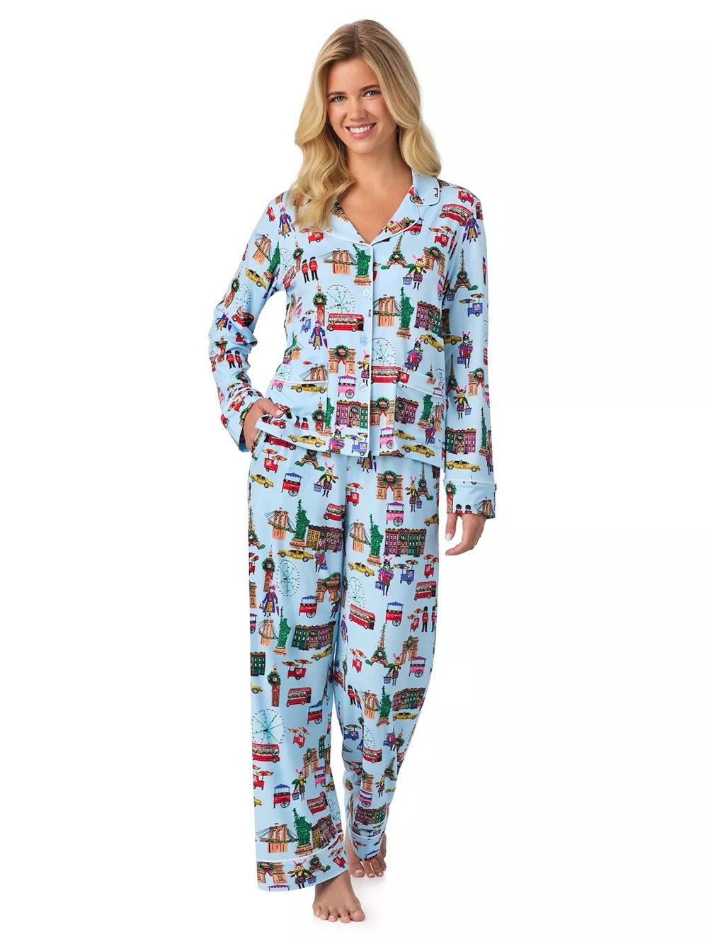 Beauty Sleep Social 2 Piece Eloise Cozy Long Sleeve Pajama Set